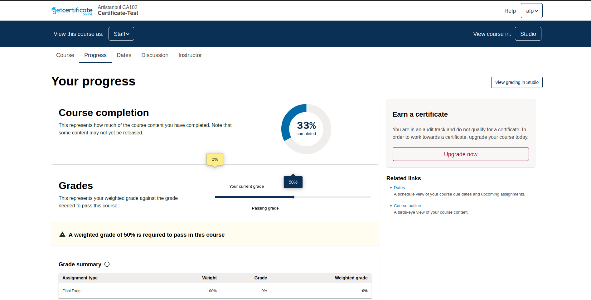 Certificate-Test Tar